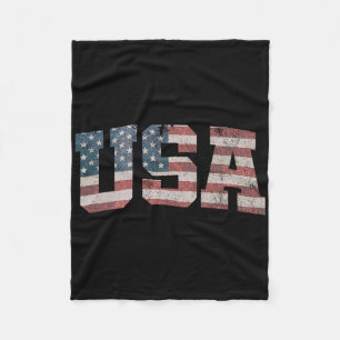 Usa Us Flag Patriotic 4th Of July America Women Gi Fleece Blanket