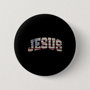 Usa Us Flag Patriotic 4th Of July Jesus 6 Cm Round Badge