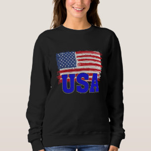 USA US Flag Patriotic American Sweatshirt