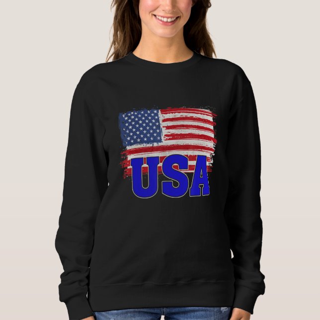 USA US Flag Patriotic American Sweatshirt (Front)