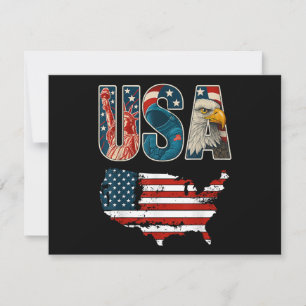 USA US Patriotic 4th of July America Flag Freedom Holiday Card
