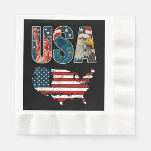 USA US Patriotic 4th of July America Flag Freedom  Napkin