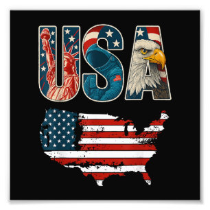 USA US Patriotic 4th of July America Flag Freedom Photo Print