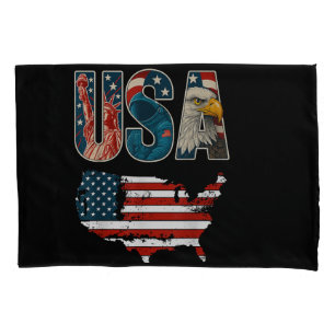 USA US Patriotic 4th of July America Flag Freedom Pillowcase