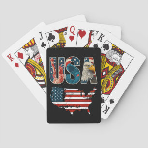 USA US Patriotic 4th of July America Flag Freedom Playing Cards
