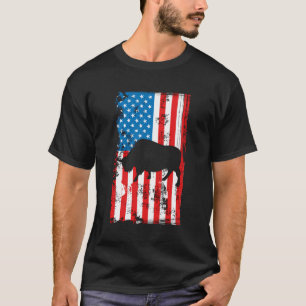 Usa Us Veteran Proud Bison Backprint America T-Shirt