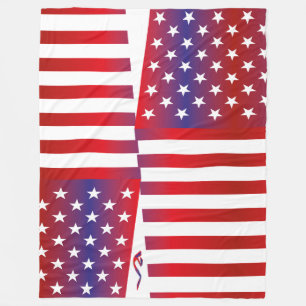 USA/USA FLAG Text Style BARNA by MASANSER Fleece Blanket
