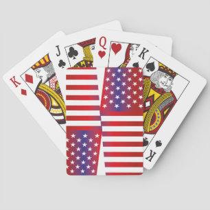 USA/USA FLAG Text Style BARNA by MASANSER Playing Cards