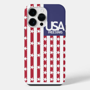 USA/USA FREE STARS FLAG BY MASANSER PIXELAT iPhone 14 PRO MAX CASE