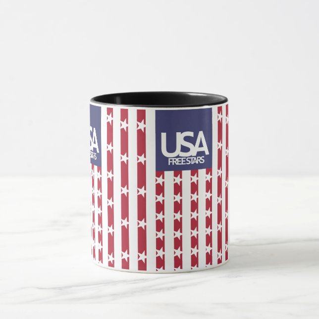 USA/USA FREE STARS FLAG BY MASANSER PIXELAT MUG (Center)