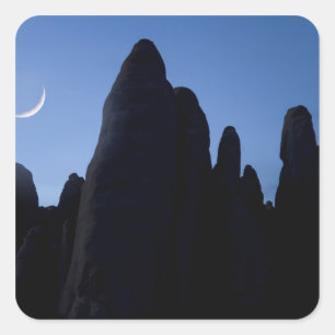 USA, Utah, Arches National Park. Crescent moon Square Sticker