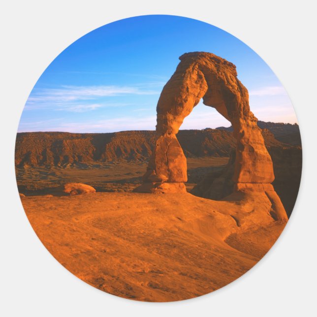 USA, Utah, Arches National Park, Delicate Arch Classic Round Sticker (Front)