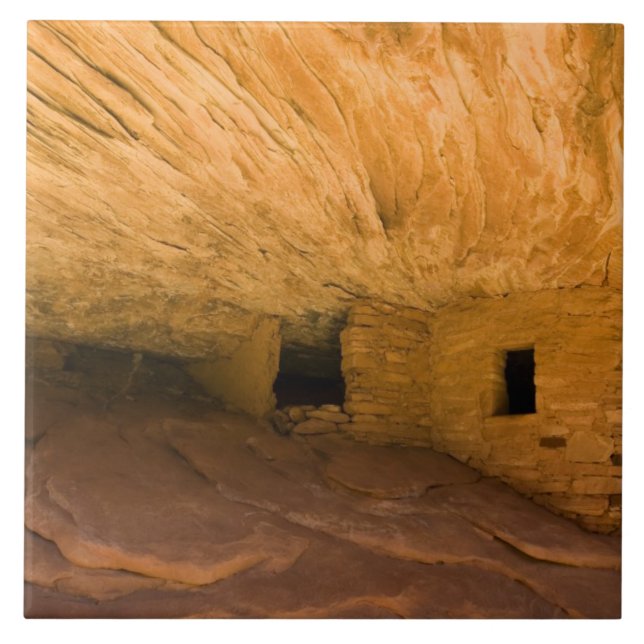 USA, Utah, Cedar Mesa, Mule Canyon. Sandstone Ceramic Tile (Front)