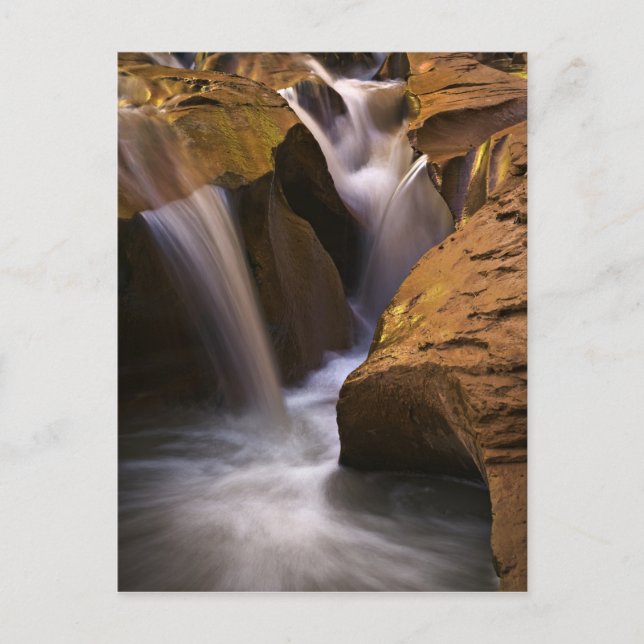 USA, Utah, Escalante Wilderness. Waterfall in 2 Postcard (Front)