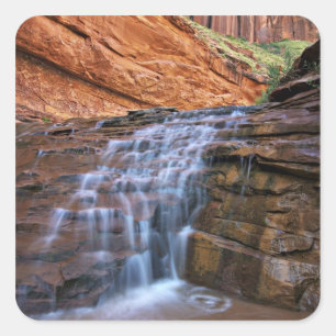 USA, Utah, Escalante Wilderness.  Waterfall in Square Sticker