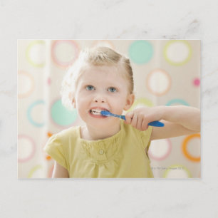 USA, Utah, Lehi, girl (2-3) brushing teeth Postcard