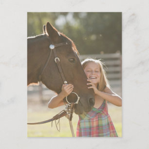 USA, Utah, Lehi, Portrait of smiling cowgirl 2 Postcard
