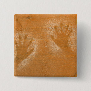 USA, Utah, Pictograph Hand-prints on sandstone, 15 Cm Square Badge