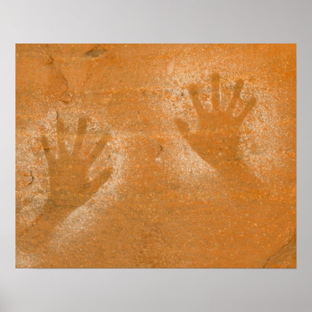 USA, Utah, Pictograph Hand-prints on sandstone, Poster (Front)