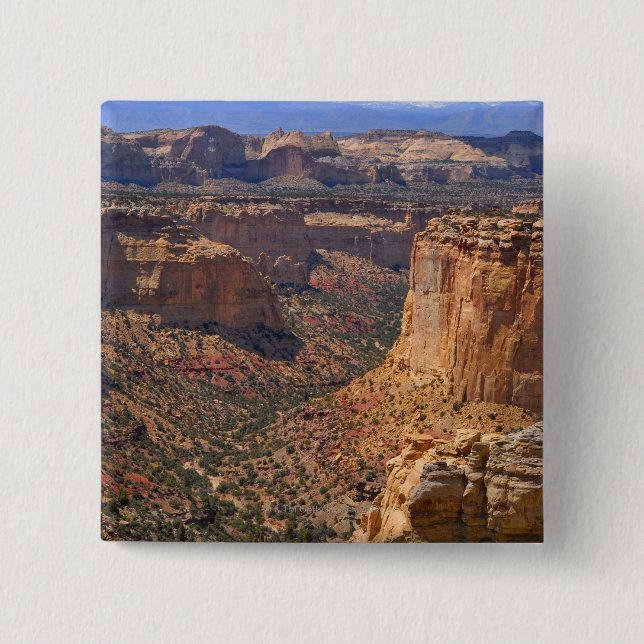 USA, Utah, Red Rock Cliffs 15 Cm Square Badge (Front)