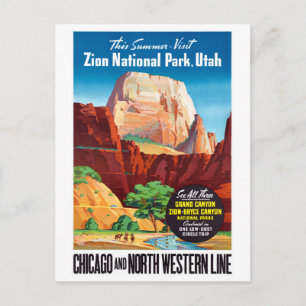 USA Utah Vintage Travel Poster Restored Postcard
