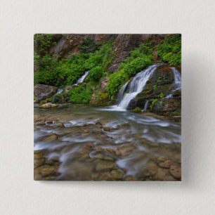 USA, Utah, Zion National Park. Big Springs in 15 Cm Square Badge