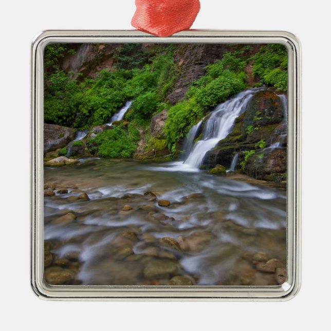 USA, Utah, Zion National Park.  Big Springs in Metal Ornament (Front)