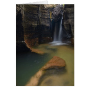 USA, Utah, Zion National Park.  Keyhole Falls in