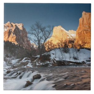 USA, Utah, Zion National Park. Mountain sunrise Ceramic Tile
