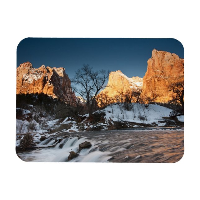 USA, Utah, Zion National Park. Mountain sunrise Magnet (Horizontal)