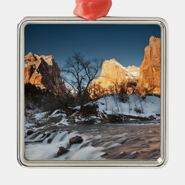 USA, Utah, Zion National Park. Mountain sunrise Metal Ornament (Front)