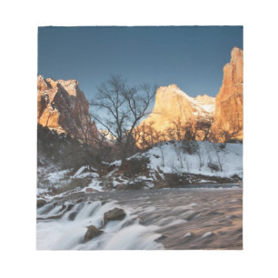 USA, Utah, Zion National Park. Mountain sunrise Notepad