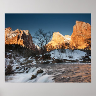 USA, Utah, Zion National Park. Mountain sunrise Poster