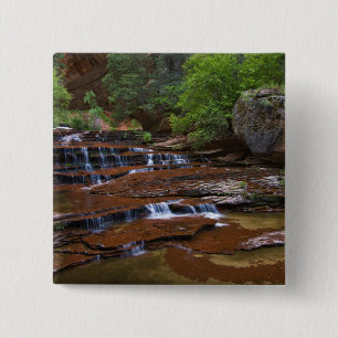 USA, Utah, Zion National Park. Scenic from 4 15 Cm Square Badge