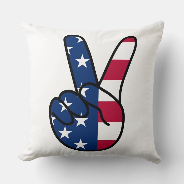 USA V Sign Cushion (Front)