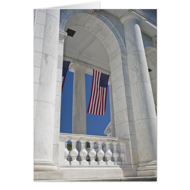 USA, VA, Arlington. American Flags are hung (Front)