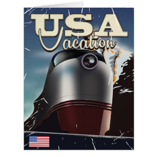 USA Vacation Train vintage Locomotive train Poster