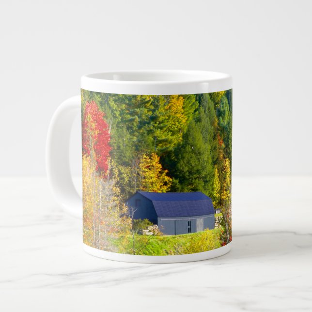 USA, Vermont. Fall foilage along Highway 100. Large Coffee Mug (Front Left)