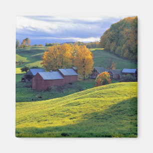 USA, Vermont, Jenne Farm. Rolling green hills Magnet