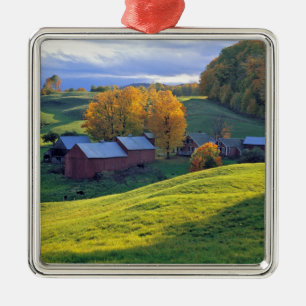 USA, Vermont, Jenne Farm. Rolling green hills Metal Tree Decoration
