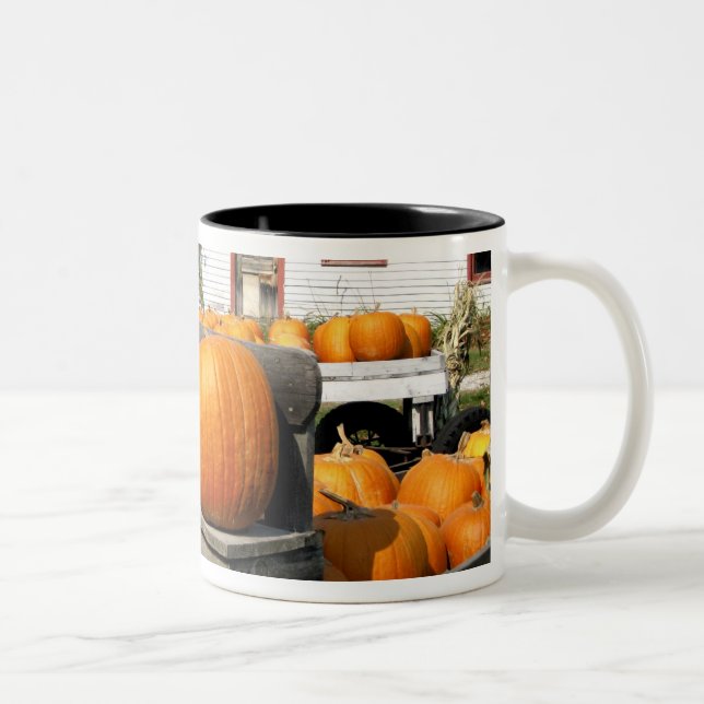 USA, Vermont. Pumpkins Two-Tone Coffee Mug (Right)