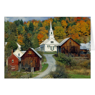 USA, Vermont, Waits River. Fall foliage adds