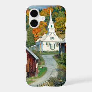 USA, Vermont, Waits River. Fall foliage adds