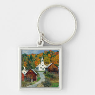 USA, Vermont, Waits River. Fall foliage adds Key Ring