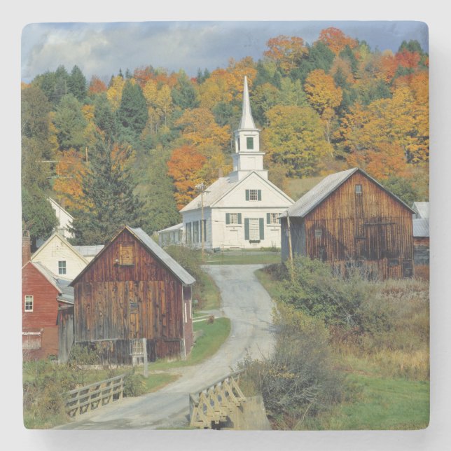 USA, Vermont, Waits River. Fall foliage adds Stone Coaster (Front)