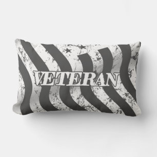 USA Veteran - white vintage 001 Lumbar Cushion