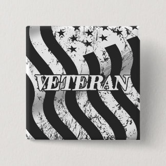 USA Veteran - white vintage 15 Cm Square Badge