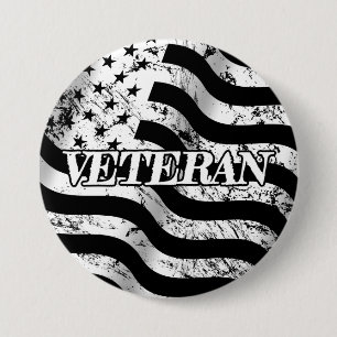USA Veteran - white vintage 7.5 Cm Round Badge