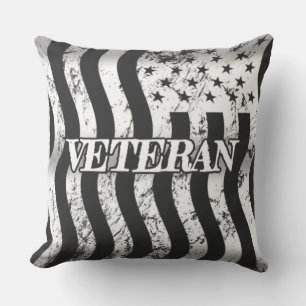USA Veteran - white vintage vertical Cushion