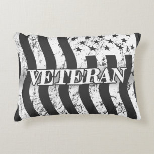 USA Veteran - white vintage vertical Decorative Cushion